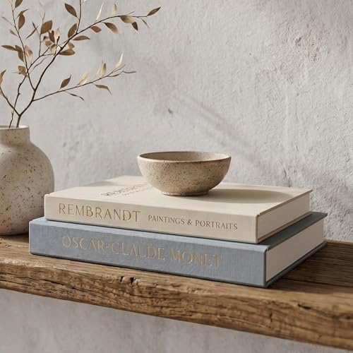 Beautiful Decorative Books - Set of 2 Linen Boxes Enhance