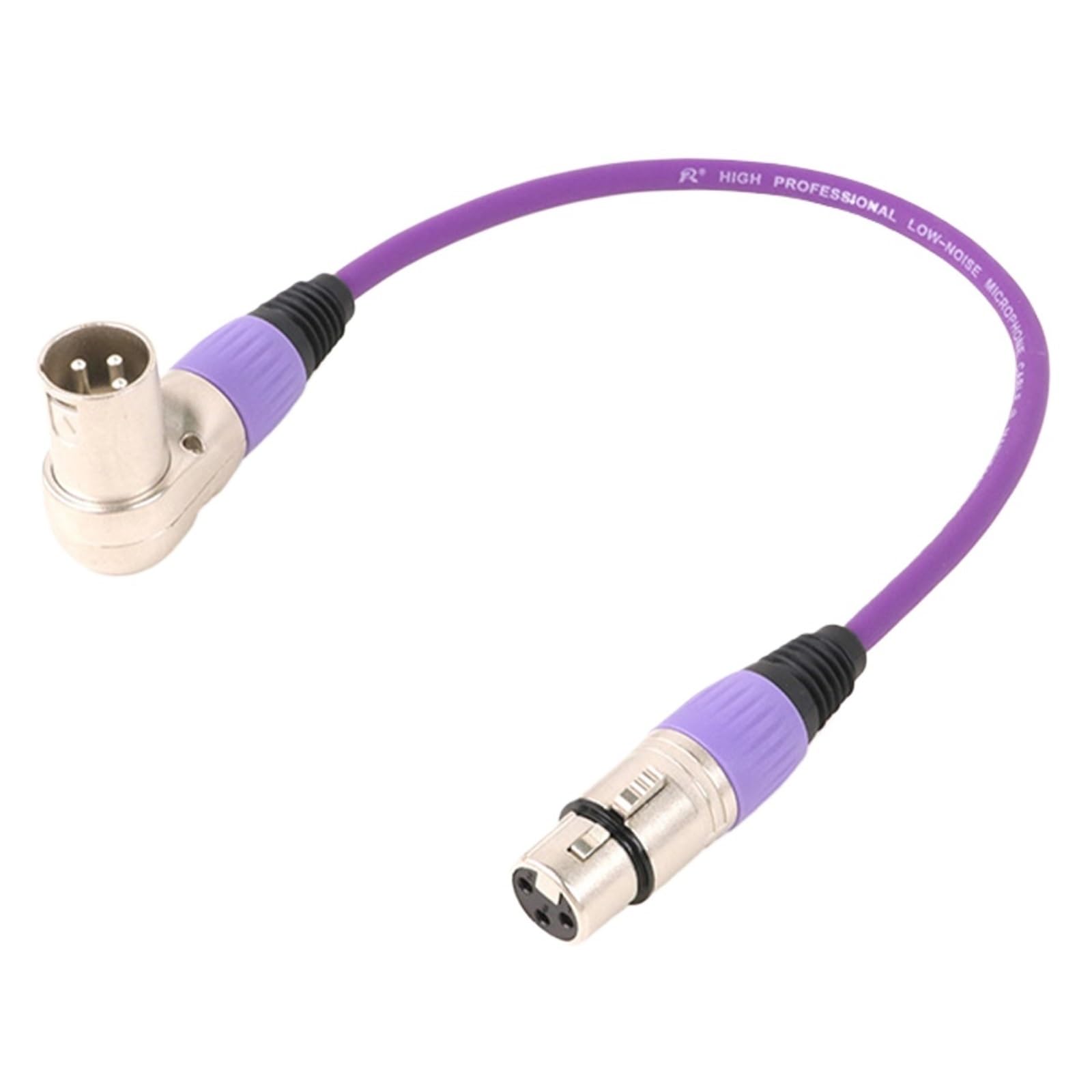 Plusieurs couleurs 3 broches Angle droit femelle/mâle XLR à XLR câbles de raccordement 3 broches XLR mâle/femelle câble for mélangeur de Microphone 0.3 M-25 M(MF-Purple,10m)