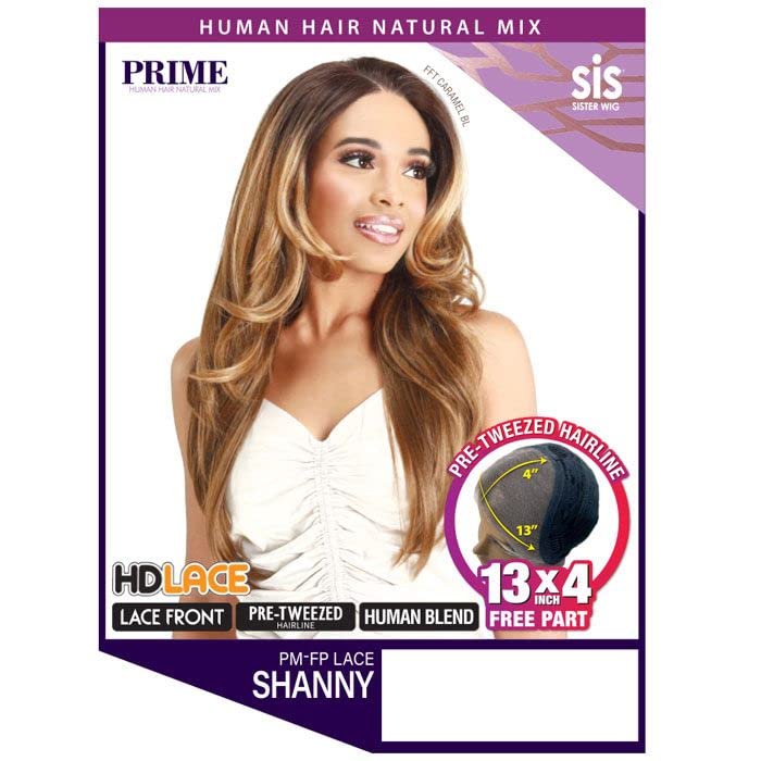Zury Sis Human Hair Blend 13x4 HD Laced Front Wig - PM-FP LACE - SHANNY (Color:FFT HONEY BL)
