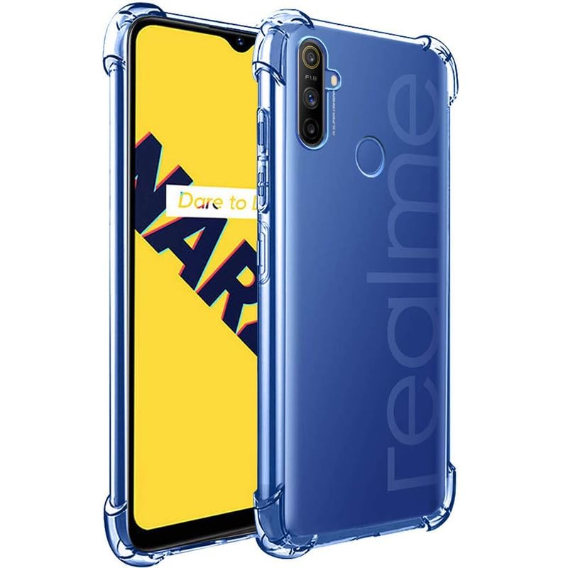 Image of Case Creation New Realme Narzo 20a Premium Imported Quality 0.3mm Crystal Clear Totu Silicone Transparent Flexible Soft Corner Protection with TPU Slim Back Case Color Cover for Oppo Realme Narzo 20a