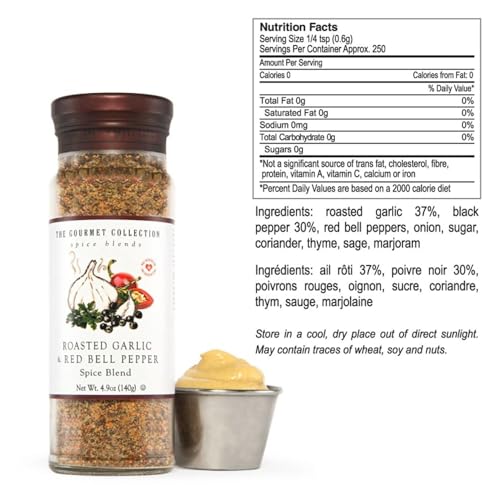 Die Gourmet-Kollektion – ohne Salz, ohne Natrium, gemischte Kräuter, gerösteter Knoblauch, Pfeffer, Knoblauchbrotgewürz | Hühnergewürz | Allzweckgewürz | Lemon Pepper Seasoning | Küchengeschenke