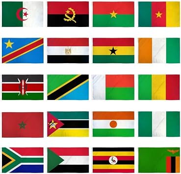 Set of 20 African Country Flags 3x5ft Countries of Africa House Flags Set