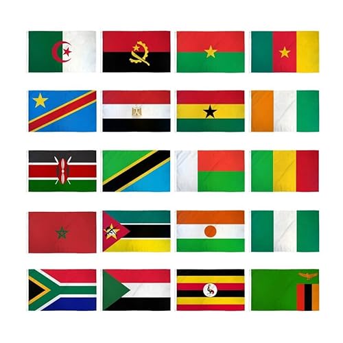 COLL7AWS Set of 20 African Country Flags 3x5ft Countries of Africa House Flags Set