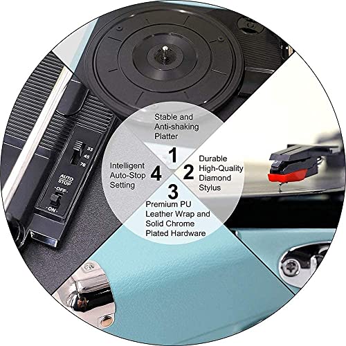 Tourne-Disque, Vinyl Music on Vinyl Turntable avec 2 Haut-parleurs intégrés, Vinyle Portable 3 Vitesses LP P Chaque… - Les Beatles, Paul McCartney, John Lennon, RIngo Starr, George Harrison Tourne-Disque, Vinyl Music on Vinyl Turntable avec 2 Haut-parleurs intégrés, Vinyle Portable 3 Vitesses LP P Chaque… – Image 4