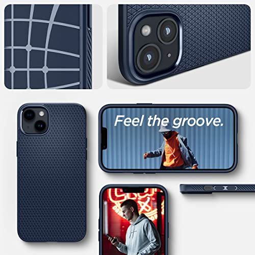 Image of Spigen Liquid Air Designed for iPhone 14 Case (2022) [Military-Grade Protection] - Navy Blue