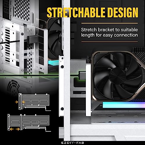 Soporte vertical PCIe 4.0 GPU blanco para corregir caídas de tarjeta de video con luz ARGB 2