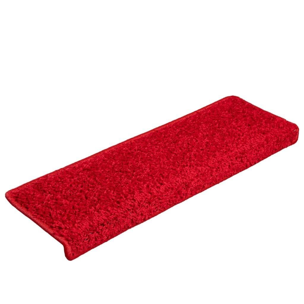 20 alfombrillas para escalones, color rojo, 65 x 21 cm, fieltro con cinta adhesiva, antideslizantes, para escaleras de madera, pasillo, entrada, diseño moderno