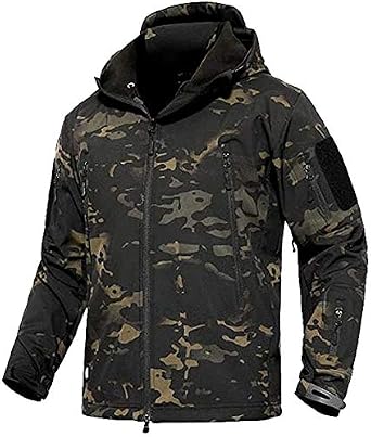 OLOEY Men's Tactical Softshell Fleece 
