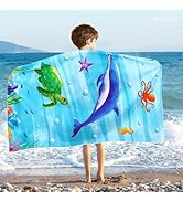 WERNNSAI Kids Beach Towel for Boys - 30” x 60” Ocean Sand Free Swim Towels for Boys Bath Pool Cam...
