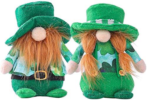 St. Patrick's Day Gnome Irish Day Plush Doll Irish Saint Paddy's Day Gift,Shamrocks Figurine St. Patricks Day Decoration Green Leprechaun Gnome Plush Doll Saint Patrick's Day Irish Decor Easter Gnome