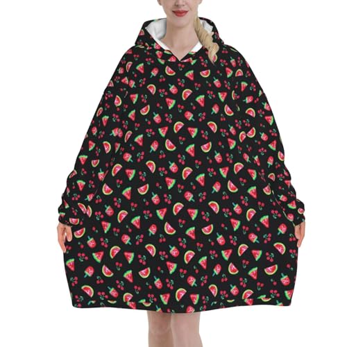 Sweat à capuche flanelle unisexe style couverture avec manches et poches
