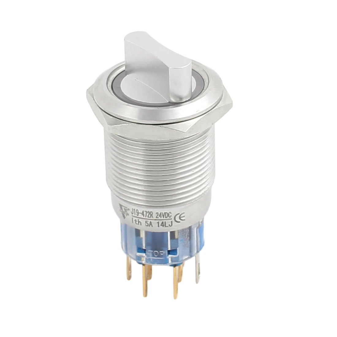 Interruttori industriali DC UL 24V 5A 19mm 0,75" Filettatura di montaggio 2 posizioni DPDT impermeabile 2NO 2NC Selettore in metallo con selettori Luce rossa xiaguolingsm