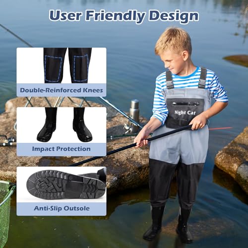 Vadeadores de pesca para niños impermeables contra humedad 5
