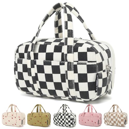 Image of Large Pencil Case Pouch, Extra Big Pencil Bags with Zipper, Cute Corduroy Pencil Pouch with 5 Compartments, Pen Bag Wide Opening, Pencil Pouch Organizer, Pencil Box for Teen Girls Adults