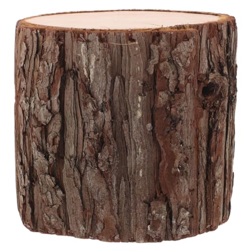 DECHOUS Tree Stump Decoration Table Centerpiece Rustic Wood Stump Stand 5.9 Inch for Farmhouse Home Wedding Party, Hollow Design