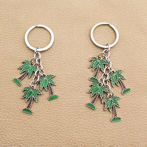 Amosfun Chaveiro de palmeira de metal de coqueiro, chaveiro, chaveiro, chaveiro, de praia, para brin
