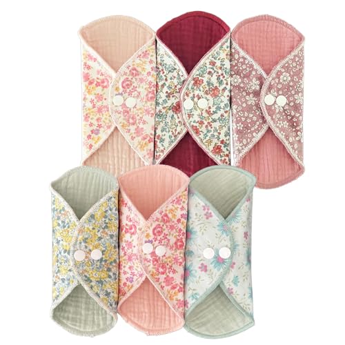 布ナプキン 生理用ナプキン ライナー6枚セット ナプキン スナップ付き ライナー 普段使いに おためし 綿100%Wガーゼ 布ナプ ハンカチタイプ 布ライナー (STセット)