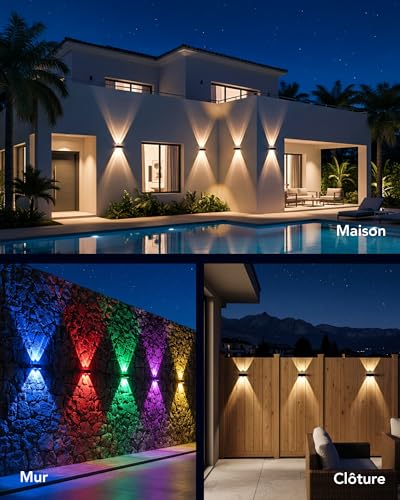 Lampe de clôture solaire AGPTEK : solution d'éclairage extérieur multicolore