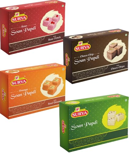 Image of HF, Surya Soan Papdi 800g (Pack of 4, 200g Each) Melt-in-Mouth Mithai