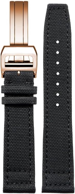 Canvas Nylon Watch Strap For IWC Pilot's Mark XVIII Portuguese Portofino Men's Genuine Leather