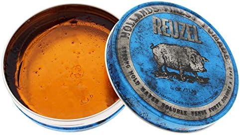Reuzel Blue Strong Hold Water Soluble Pomade, Hair Wax For Men, 113 g