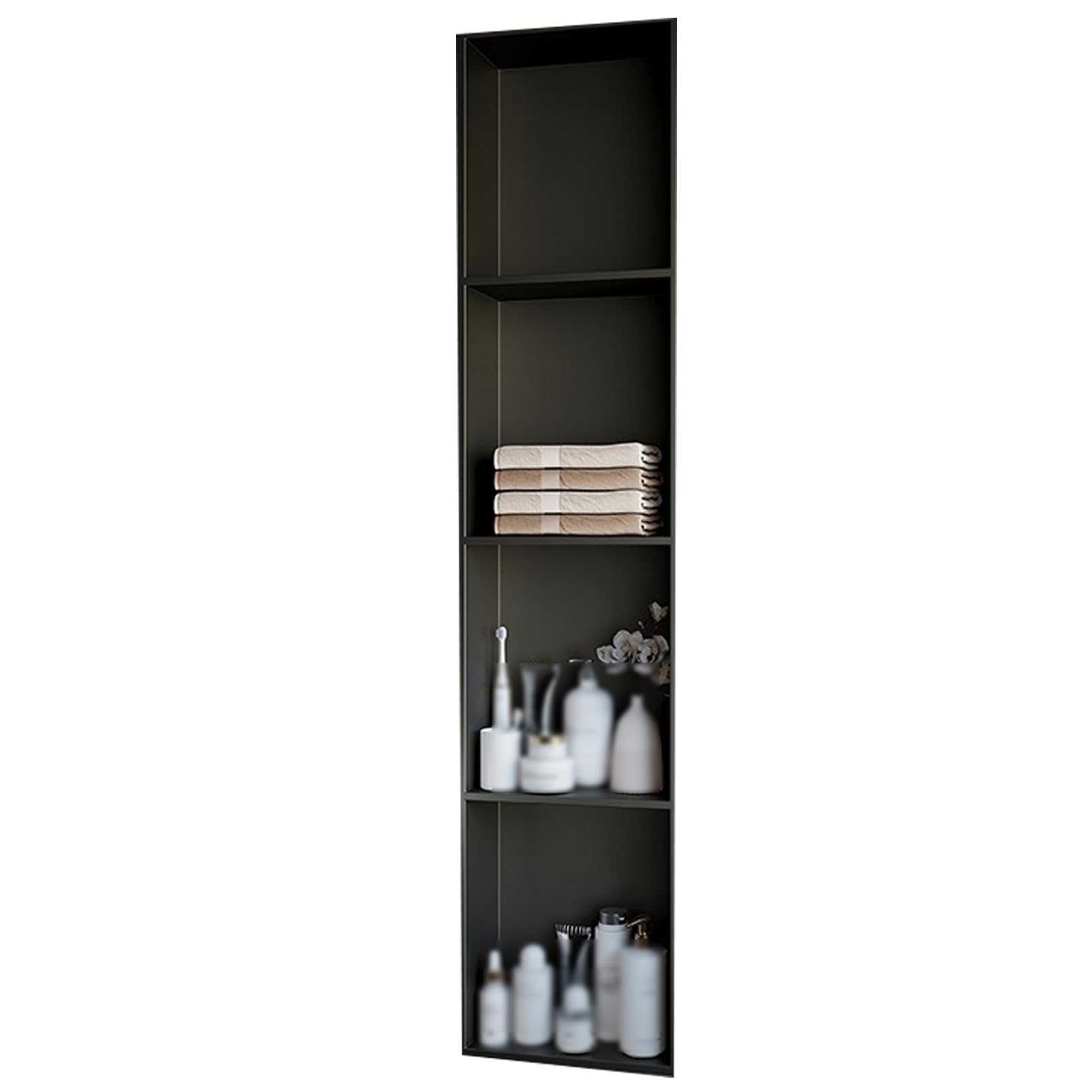 Stainless Steel Shower Niche Bathroom Shelves Matte Black Bathroom Organizer Accessories Shelf no Tile Needed Waterproof recessed Wall