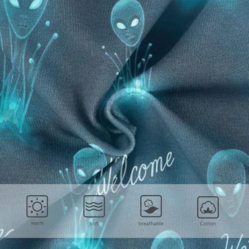 Girl Panties, Teal Glowing Aliens Toddler Girl Panties, Cotton Girls Underwear, 2T–8 Years3