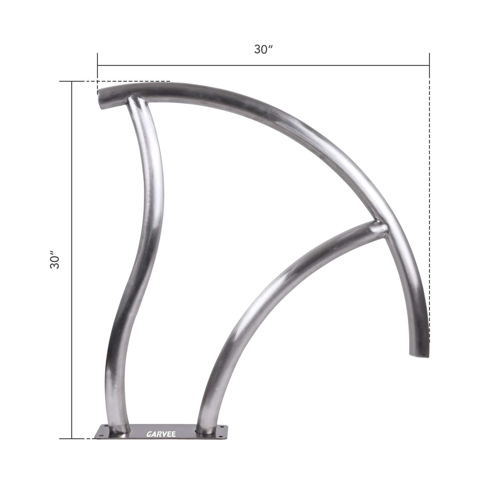 Garvee Pasamanos De Piscina De Acero Inoxidable, Par De 2, Plata | Con recubrimiento de agarre azul y montaje empotrado, para piscinas enterradas y spa, cada pasamanos mide 76 x 76 cm