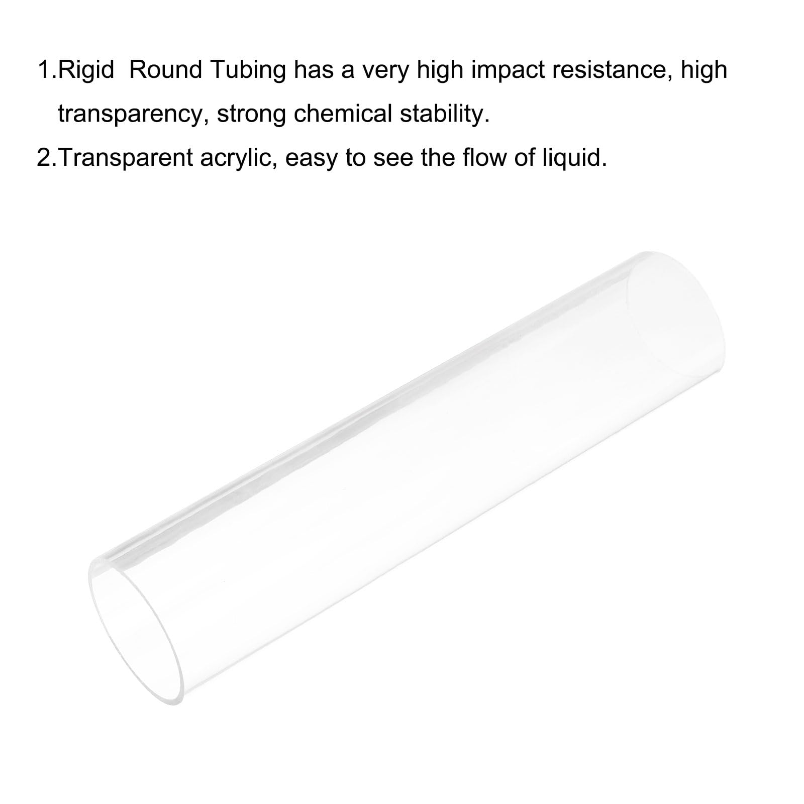 QUARKZMAN Tuyau Rigide Transparent En Acrylique 64mm(2.5 Pouce) ID x 70mm OD x 305mm Tube Rond