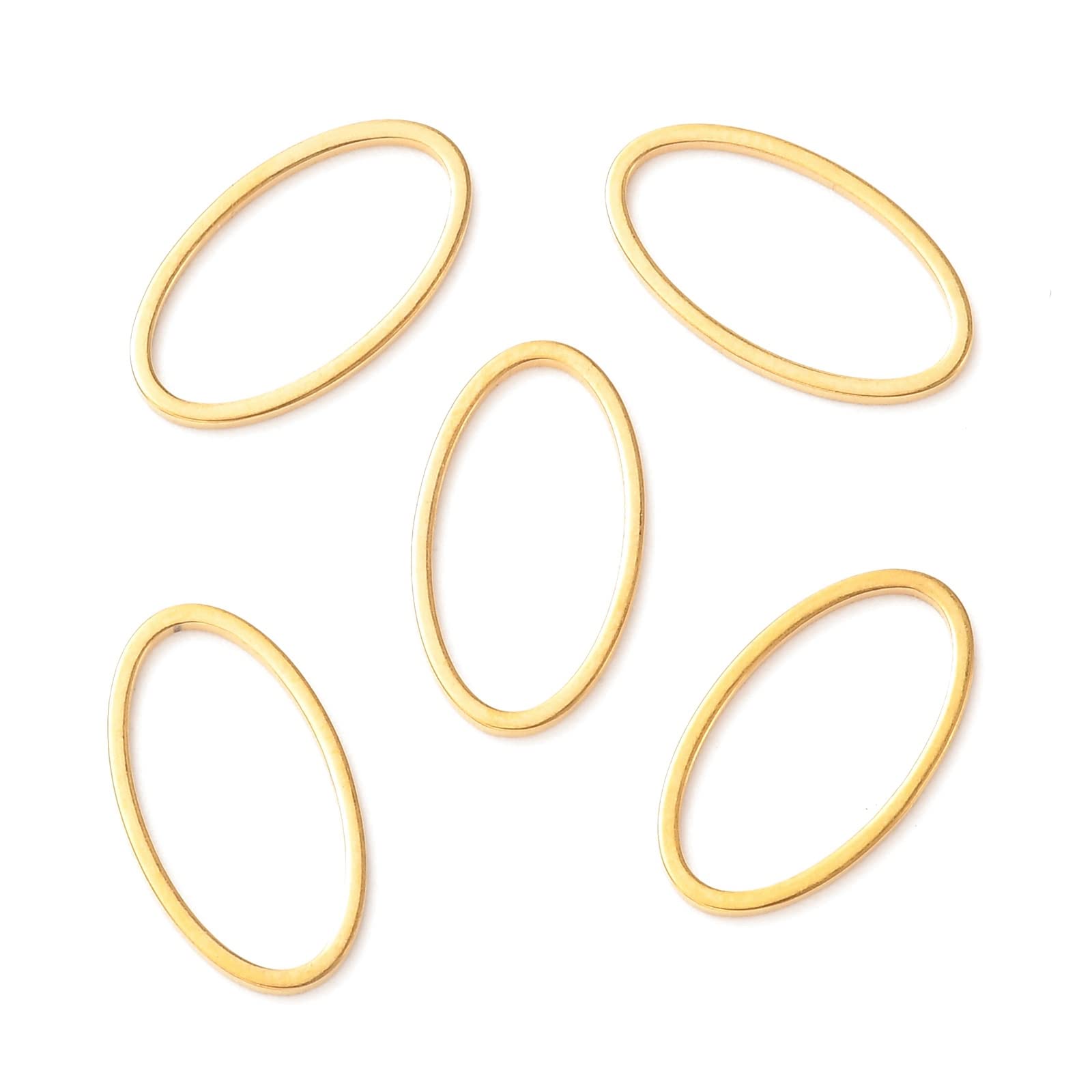UR URLIFEHALL 30 Pcs Oval Linking Rings Stainless Steel Linking Frames Charms Jewelry Connectors for Jewelry Dangle Earring Making Key Chain