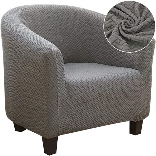 Funda de cojín para sofá gris sarga jacquard elástica y lavable OKJK 2