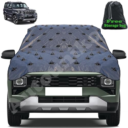 Image of Complete Protection Spike Car Cover for Mahindra Scorpio Protection from Street Dogs,Monkeys & Pets, Also Compatible with All Hatchback,Sedan,SUVs 16.5 Feet Universal Size