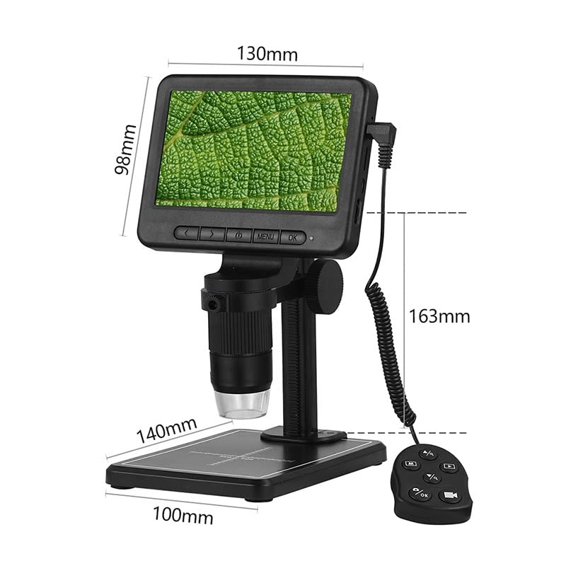 Cyfrowa kamera mikroskopowa, powiększenie 500-1000x, wyświetlacz LCD 5 cali, regulowane światła LED, w zestawie stojak