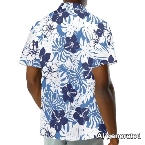 Image of Hawaii Matching Couple Outfits Husband and Wife Clothing Fashionable Mens Casual Shirts Hawaii Dress with Soft Fabric
