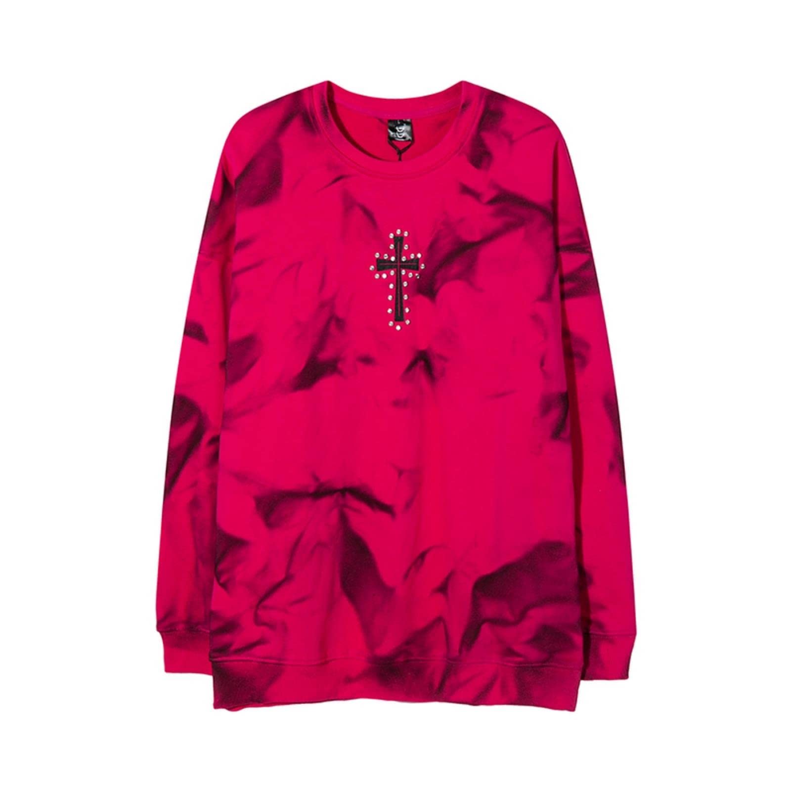 Stampa Croce Lettera Streetwear Felpe con cappuccio Uomo Felpa con cappuccio Hip Hop Casual Vintage Retro Felpa Rosso Bianco Maschio
