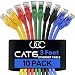 Cat6 Ethernet Cable - 3 ft 10-Pack (0.9m) Cat 6 RJ45, LAN, Utp, Network, Patch, Internet Cable - 3 feet