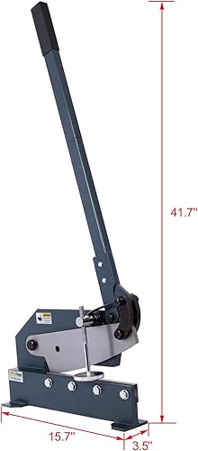 Miniatura 9 de Cizalla de placa de hoja de 10 pulgadas, tipo de montaje de construcción sólida de metal industrial, cizalla de metal de alta precisión, gris