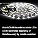 SUPERNIGHT LED Strip Light, 5050 16.4ft RGBW Non-Waterproof LED Flexible Lighting, 12V 300LEDs, 6M Multi-Colored LED Tape Lights