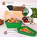 The Perfect Pizza Pack™ - Reusable Pizza Storage Container with 5 Microwavable Serving Trays - BPA-Free Adjustable Pizza Slice Container to Organize & Save Space, Green