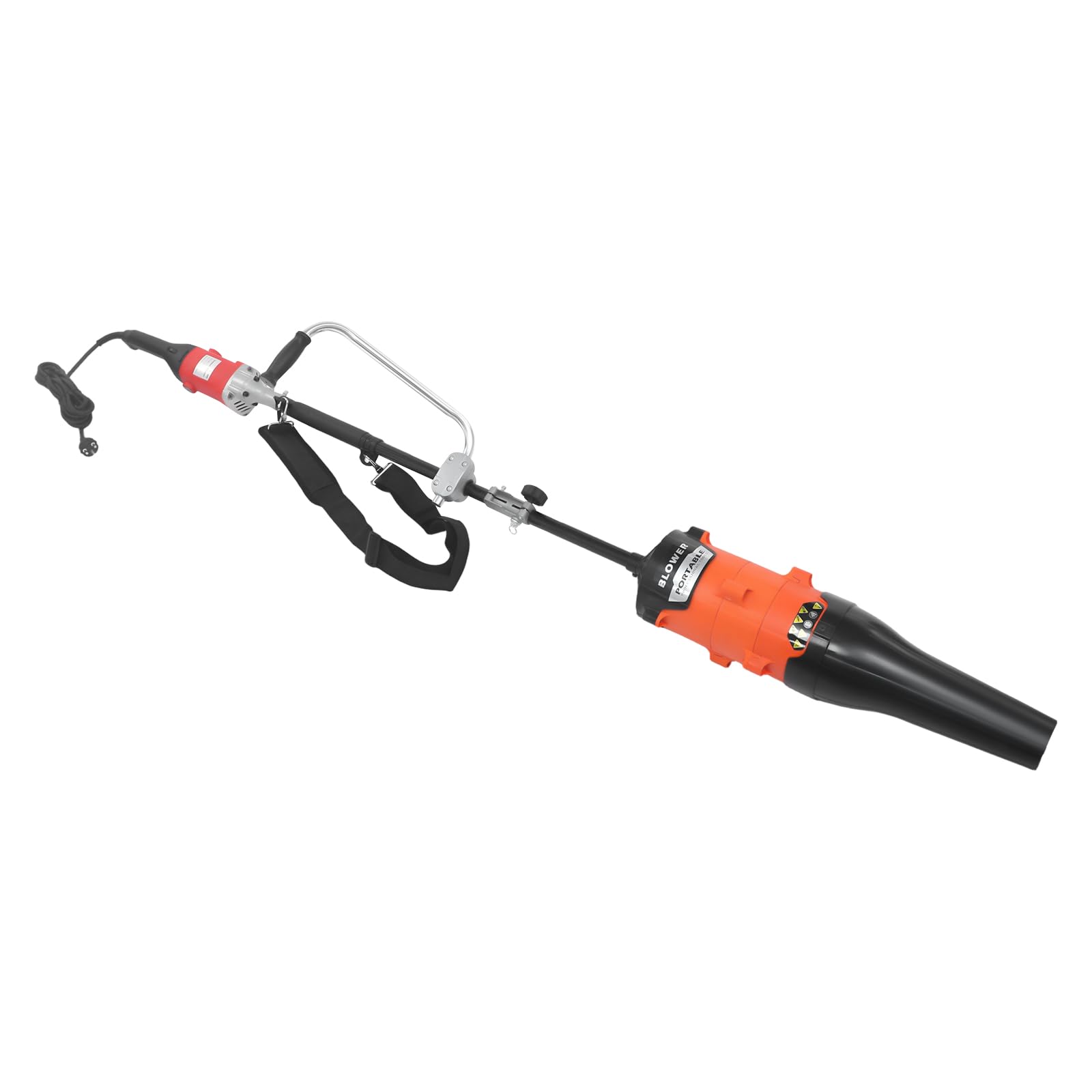 Spazzatrice elettrica 2 in 1 e soffiatore, 1600 W, spazzaneve a 6 marce, 7000 – 9000 RPM, per la pulizia del prato, spazzatrice e soffiatore con ruote, 55 cm