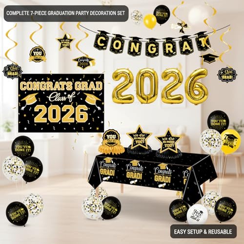 Decoraciones de graduación 2026 elegantes con acabado textil mate 5