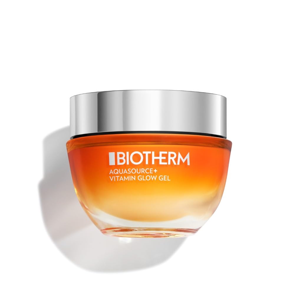 Biotherm Aquasource Vitamin Glow, Gel Crema Hidratante, Rostro Luminoso, Barrera Cutánea Reforzada, Enriquecido con Vitamina B3 y Astaxantina, 50 ml.