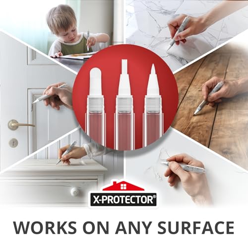 X-Protector Touch Up Paint Pen Kit - 3 Fillable Paint Pens with 3 Types of Brushes - Premium Paint Pen Brush Set - Touch Up Paint Pens for Walls, Furniture, and Other Touch Up Works! by X-Protector - Image 5