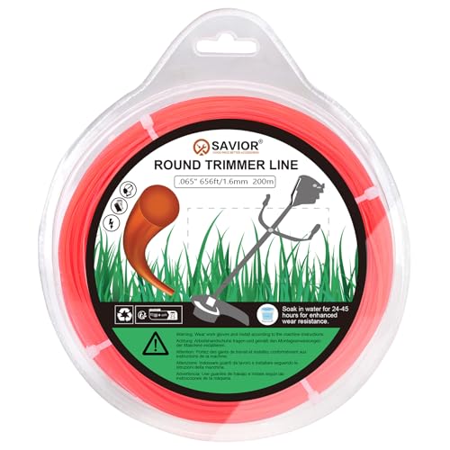 Savior Rasentrimmer Faden 1,6 mm x 200m Mähfaden Trimmerschnur...