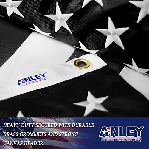 Anley Everstrong Series Thin Blue Line Flag With Embroidered Stars And Sewn Stripes Heavy Duty Nylon - Honoring Police Officers Law Enforcement Officers Banner Flags With Brass Grommets 3 X 5 Ft #TOP4