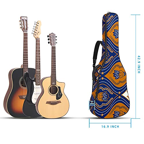 Housse guitare folk rétro imperméable à fermeture éclair