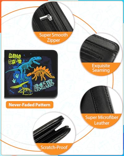 Image of Bistup Boys Wallet Cute Leather Bifold Wallet for Teen Boys Cool Cartoon Credit Card Cash Holder Rfid Blocking Color Animals Bi Fold Small Wallets With Coin Pocket Id Window Slim for Teens Little Boy