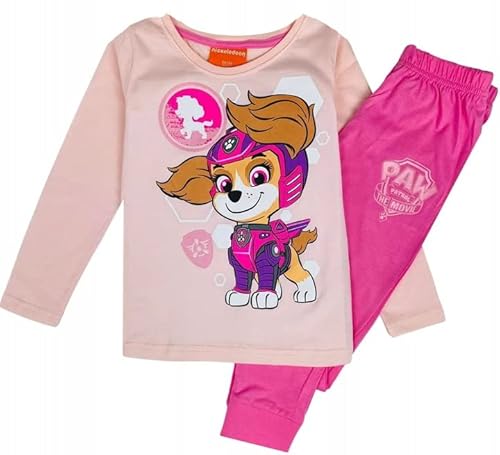 eplusm Patrol Skye Mädchen Schlafanzug Baumwolle Süß Langarm Zweiteiliger Schlafanzüge Set Kinder Nachtwäsche Pyjama Gr. 98/104 ,110/116, 122/128 cm (as3, numeric, numeric_104, regular, Rosa, 98/104) Cover