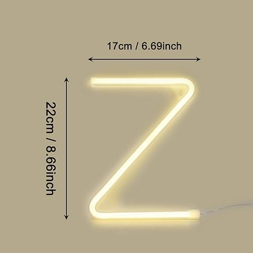 Miniatura 2 de Ulalaza Letrero de neón para decoración de pared con letras del alfabeto, funciona con pilas o USB, para decoración de pared