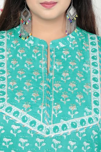 Image of MIRCHI FASHION Plus Size Pure Cotton Kurta Set for Women | 3 Piece Printed Straight Fit 4XL 5XL Kurta Pant Set with Dupatta | Ethnic Work Wear Set | 3XL 4XL 5XL Salwar Suit